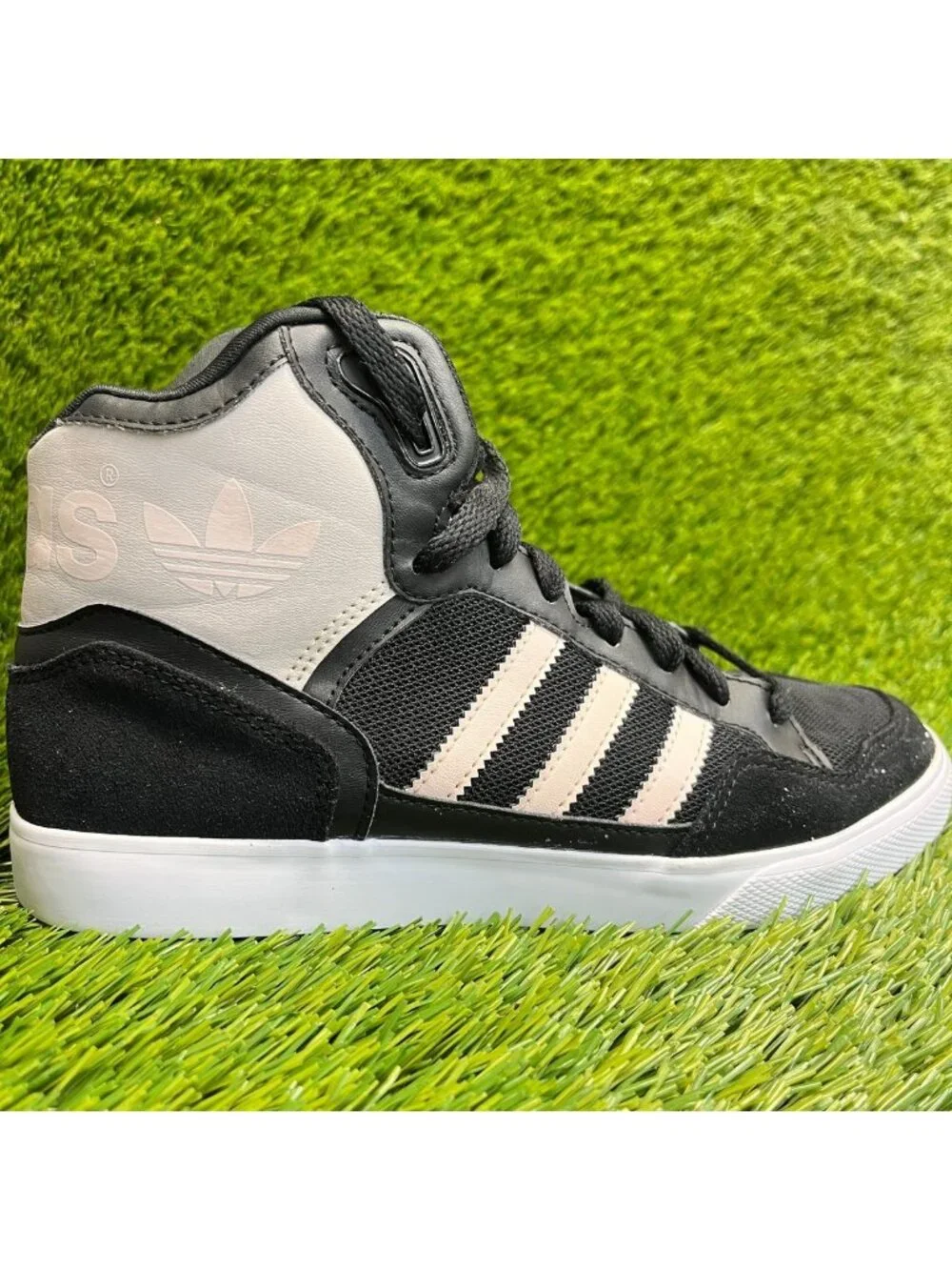 Adidas Originals Extaball Womens Size 6.5 Black Pink Athletic Shoes Sneakers